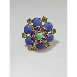 J. Crew gold tone purple and green ring size 8